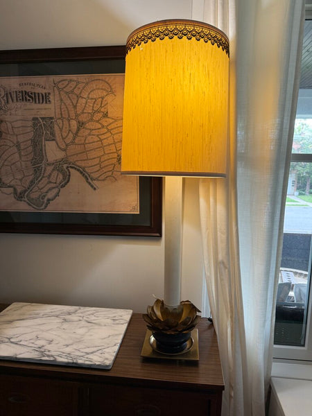 42" tall Brass Lotus Table Lamp W1680 IN STORE PICKUP ONLY