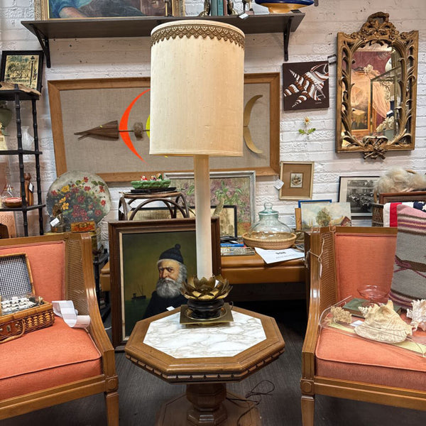 42" tall Brass Lotus Table Lamp W1680 IN STORE PICKUP ONLY