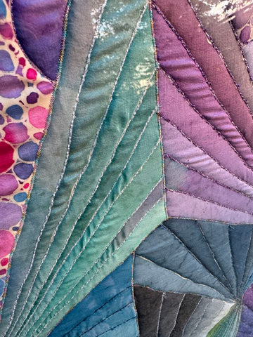 Vintage handmade batik quilt framed