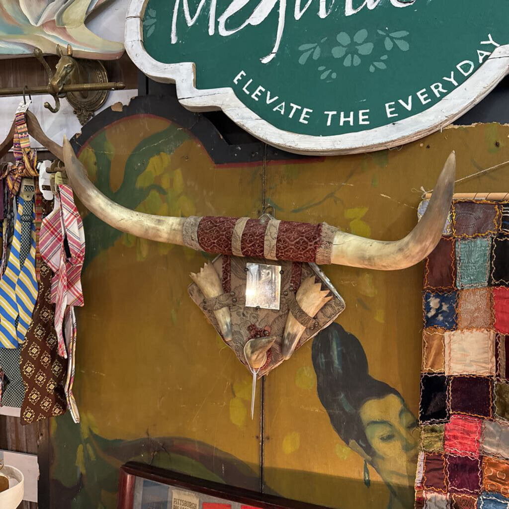 Antique horn coat hat rack