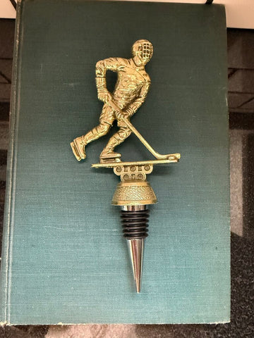 Metal Hockey Trophy Wine Stopper W1849