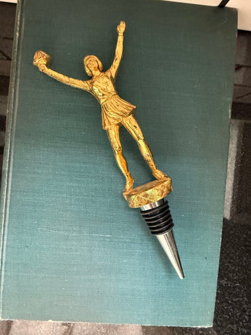 Gold Metal Cheerleader Trophy Wine Stopper W1850