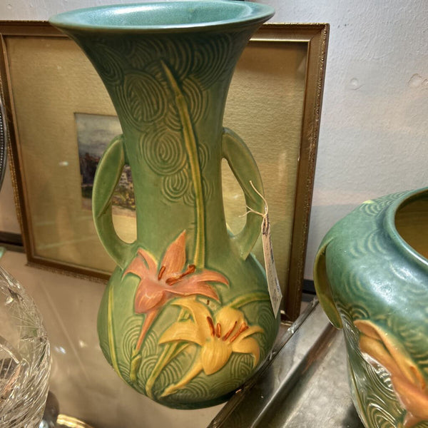 Roseville Pottery Zephyr Lily Vase Blue/Green