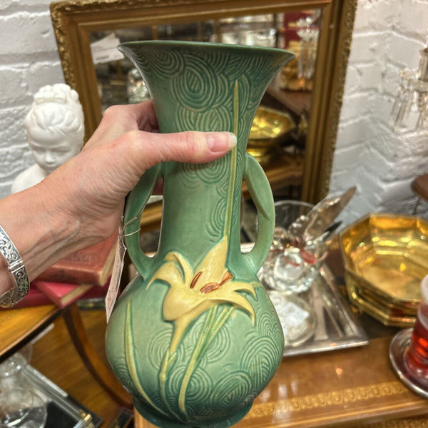 Roseville Pottery Zephyr Lily Vase Blue/Green