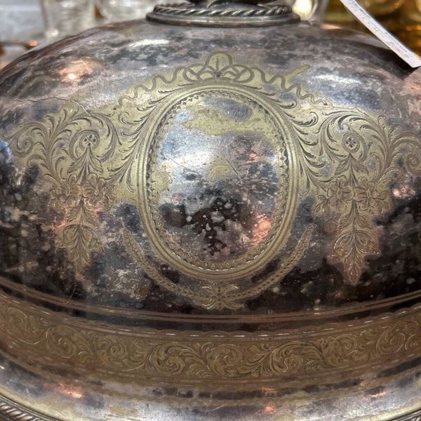 19th Century Martian Hall and Co. Sheffield English Silver Plated Meat Dome 14" x 8"
