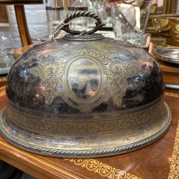 19th Century Martian Hall and Co. Sheffield English Silver Plated Meat Dome 14" x 8"
