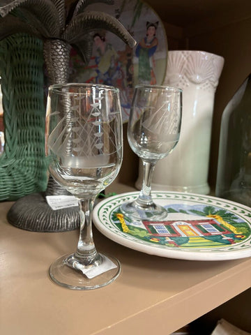 Vintage 60's Clipper Goblet Set 7in