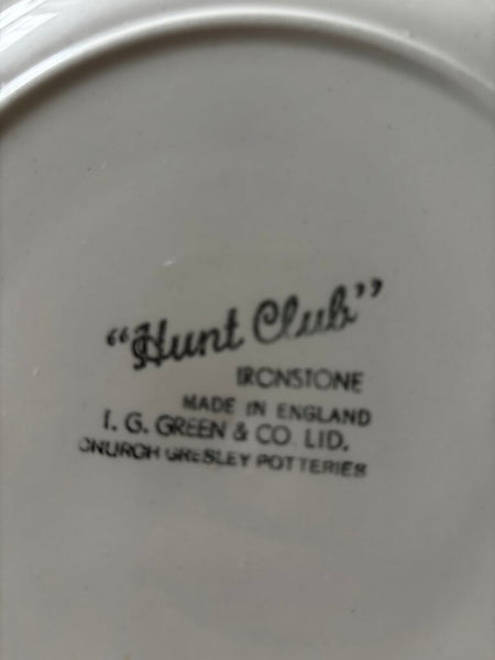 Set of 7 TG Green Hunt Club Ironstone Plates 8.5