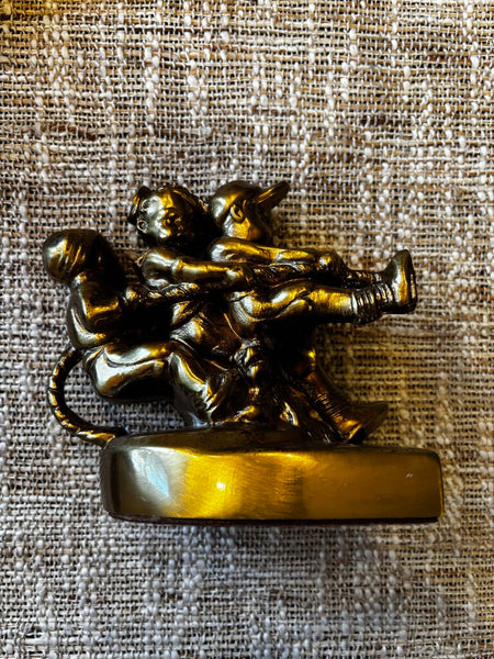 PM Craftsman Heavy Brass Children Tug Of War Bookends