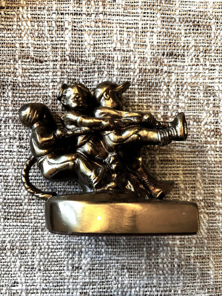 PM Craftsman Heavy Brass Children Tug Of War Bookends