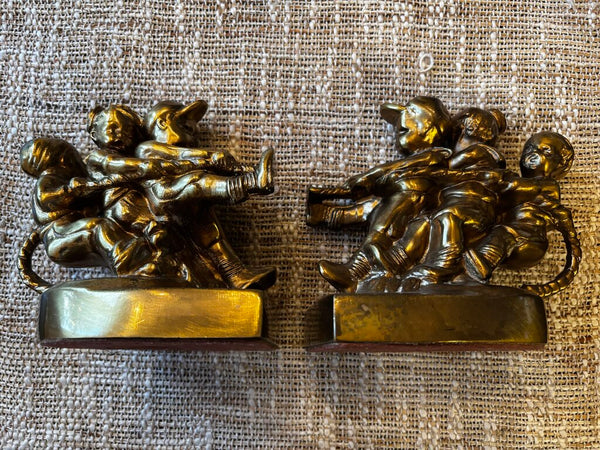 PM Craftsman Heavy Brass Children Tug Of War Bookends