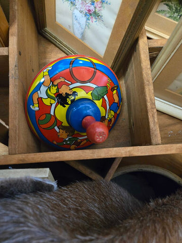 Antique tin toy top