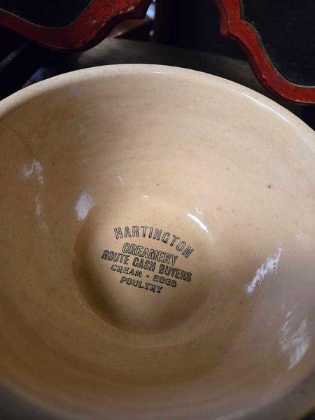 Advertising crock bowl 8" diameter