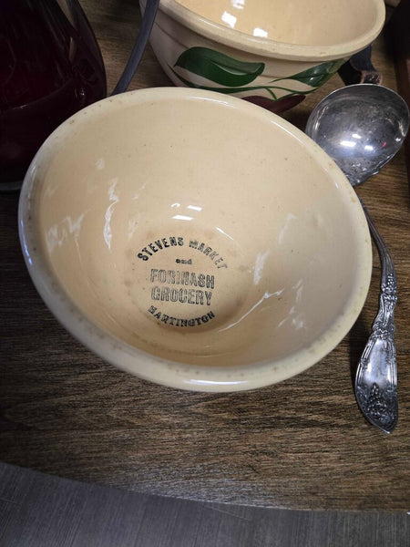 Advertising crock bowl 7" diameter