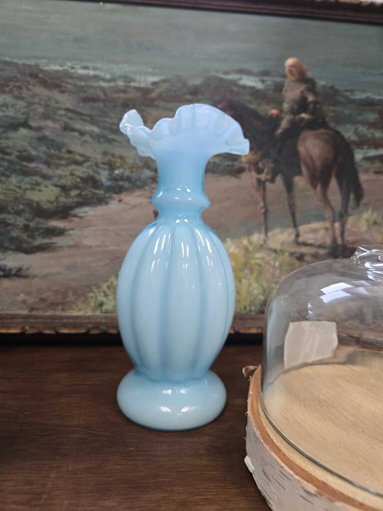 Blue vase 8.5" tall