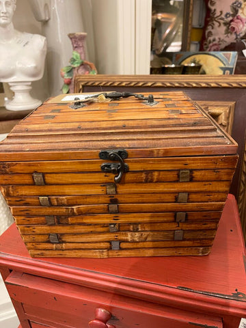 Vintage Bamboo chest as is