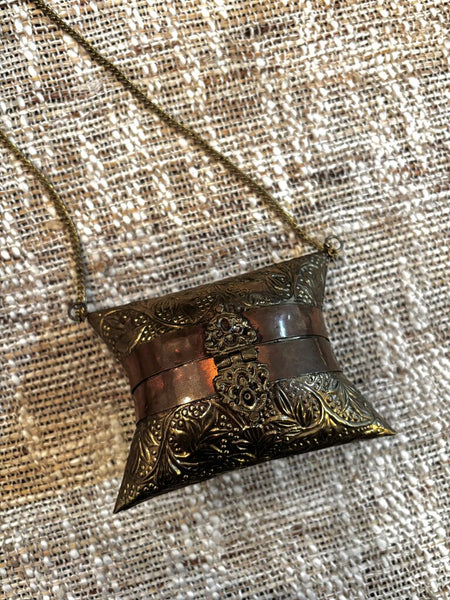Vintage Brass & Copper Pillow Purse