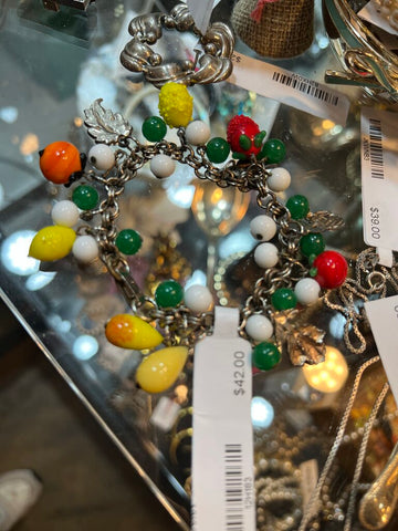 Vintage Handmade glass fruit bracelet