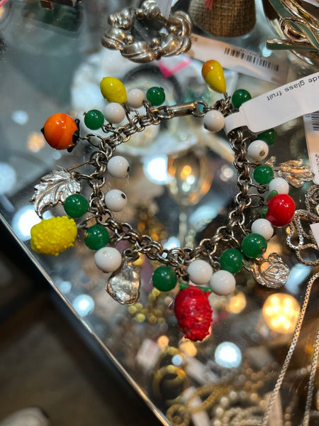 Vintage Handmade glass fruit bracelet