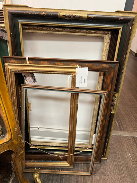 Vintage Carved w Roses Wood frame opening 15.5x25.5