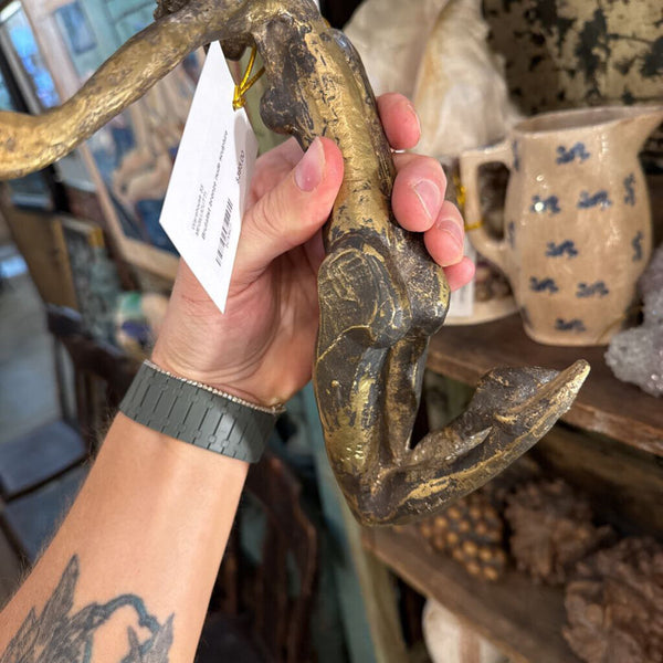 Brutalist bronze nude sculpture