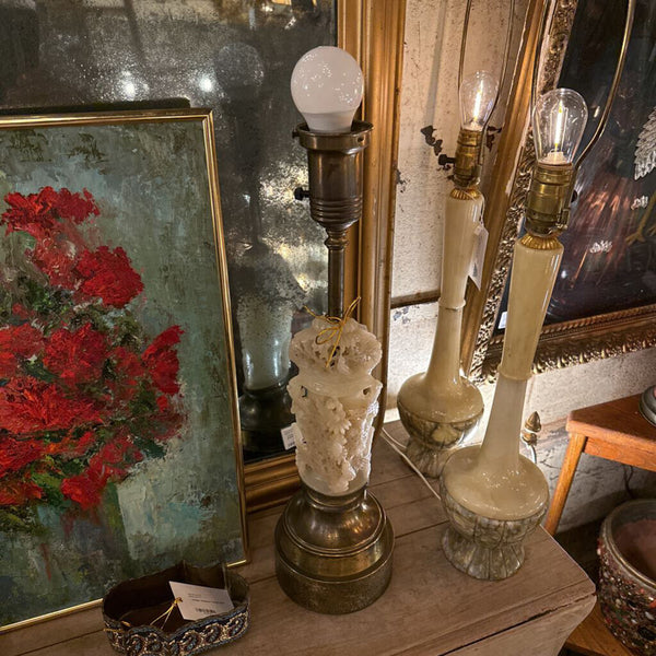 Chinese carved alabaster lamp