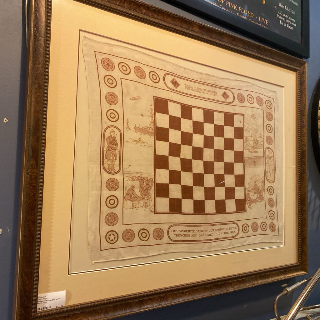 Framed cloth Draughts game board 35x28