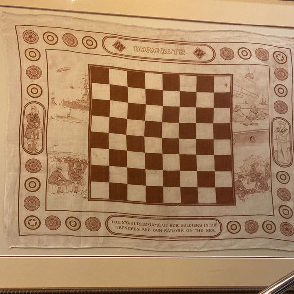 Framed cloth Draughts game board 35x28