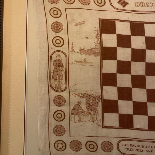 Framed cloth Draughts game board 35x28