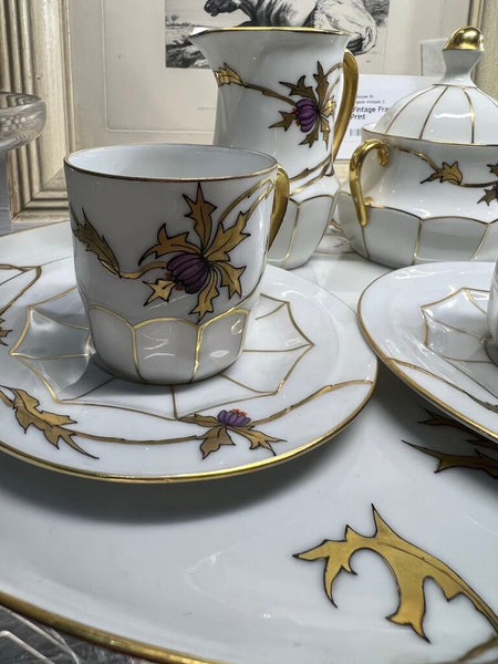 Vintage Thistle Espresso Set w Tray