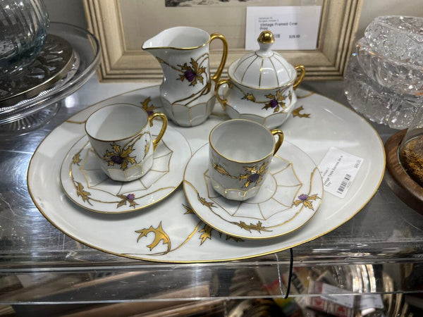 Vintage Thistle Espresso Set w Tray