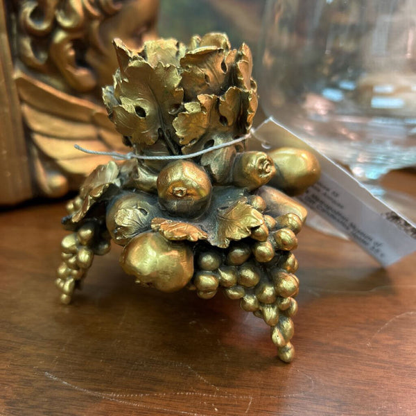 MMA Metropolitan Museum of Arts Gilt Candlestick Holder 3.5 x 3.5 Heavy