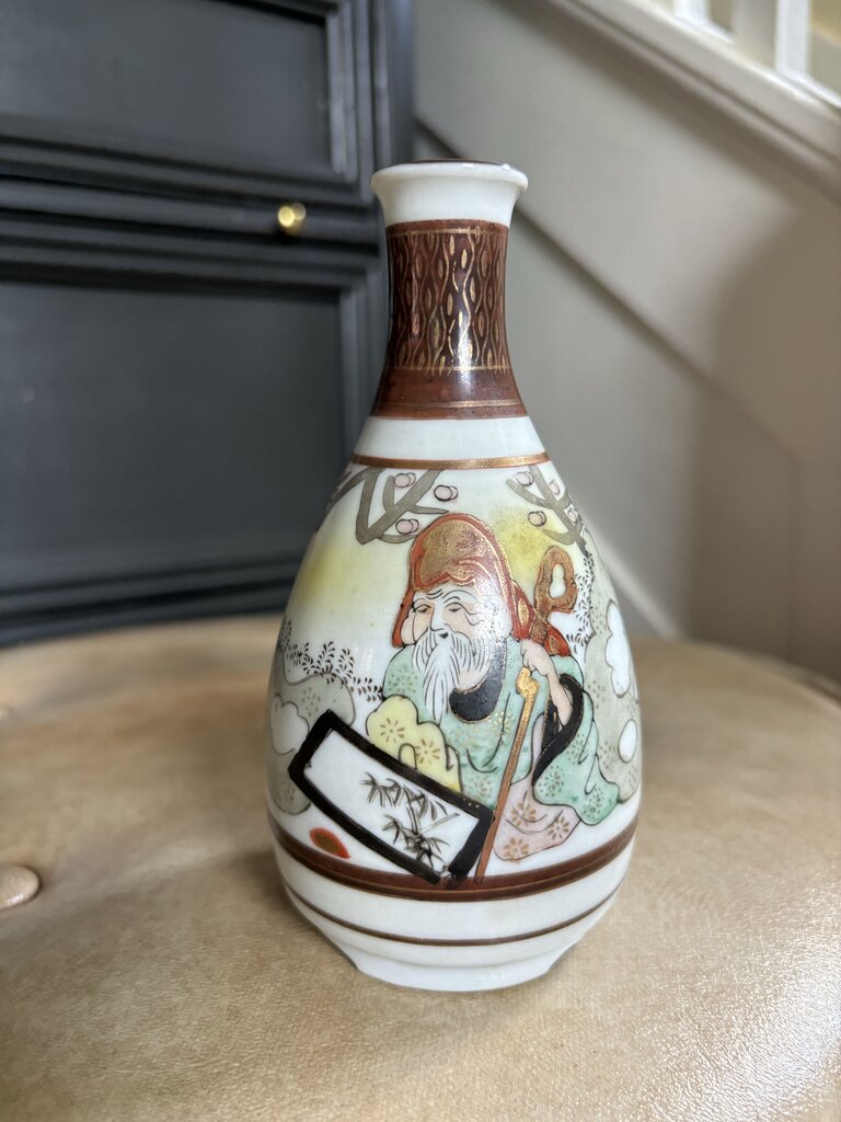 Vintage Sake bottle 6in
