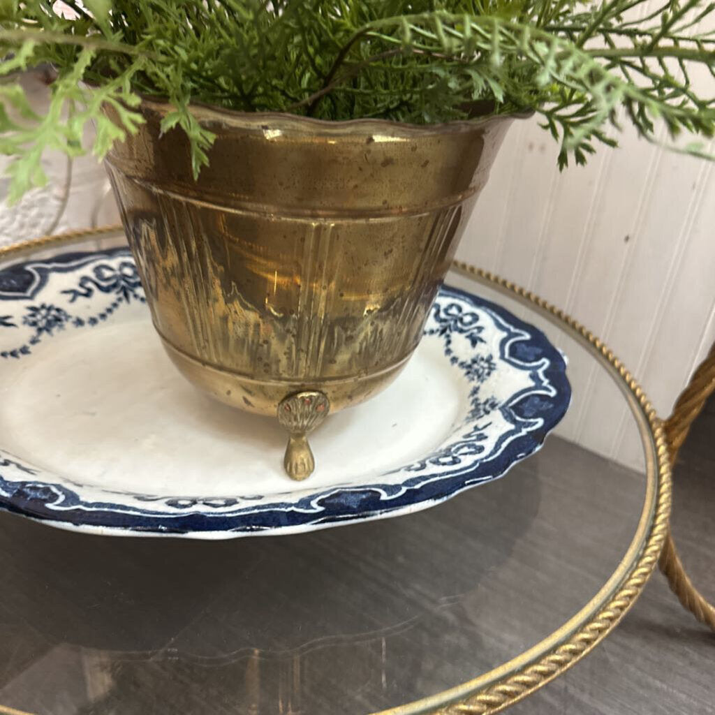 Brass footed planter