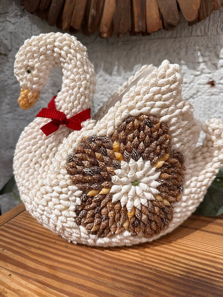 Vintage Shell Swan Planter MCM Excellent Condition 9T x 10W