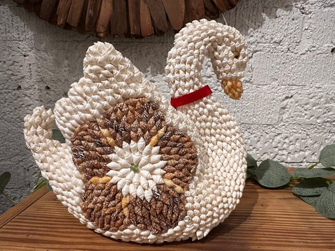 Vintage Shell Swan Planter MCM Excellent Condition 9T x 10W