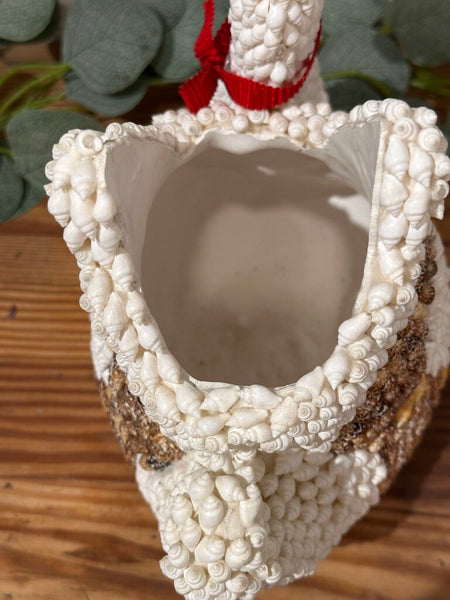 Vintage Shell Swan Planter MCM Excellent Condition 9T x 10W