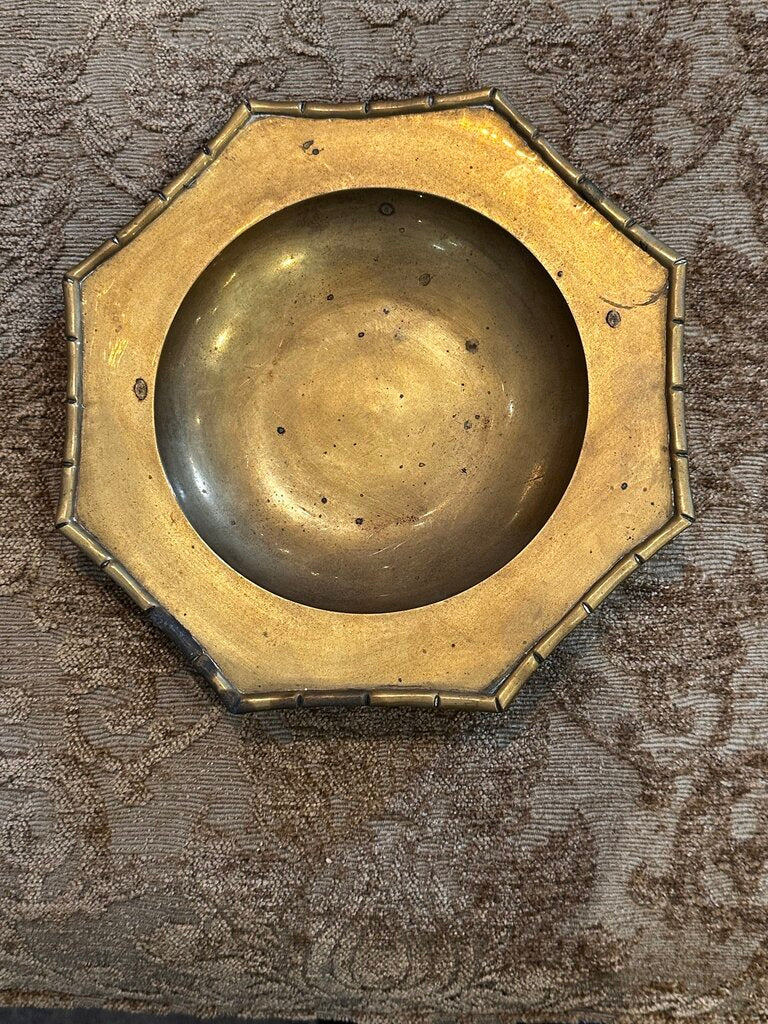 Vintage Brass Octagon Bowl Dish 9W