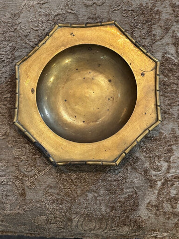 Vintage Brass Octagon Bowl Dish 9W