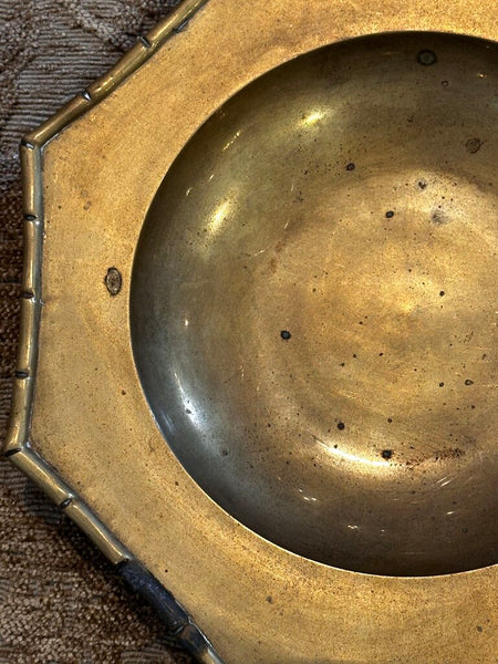 Vintage Brass Octagon Bowl Dish 9W