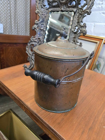 Old copper lidded pail 8 x 5.5