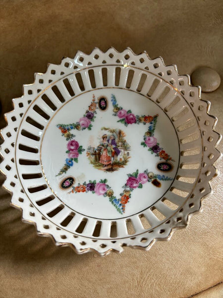 Vintage German Lattice Bowl 5in