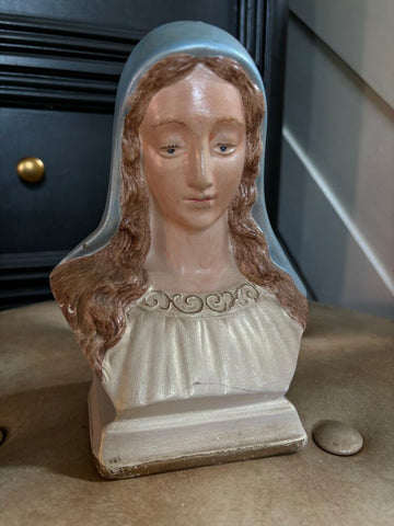 Vintage Holy Mary Bust 7.5in