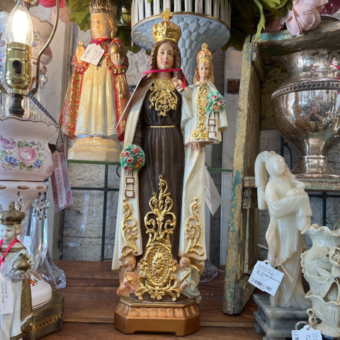 Our Lady of Mt Carmel Chalkware 18"