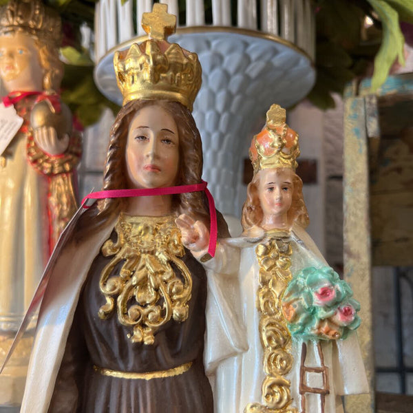 Our Lady of Mt Carmel Chalkware 18"