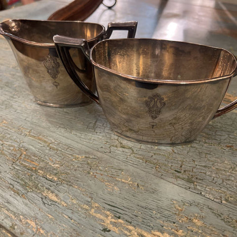 Silver Plate Cream & Sugar