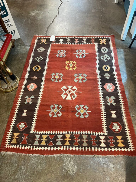 Antique Turkish Flat Weave Hand Made Rug 44"x59"