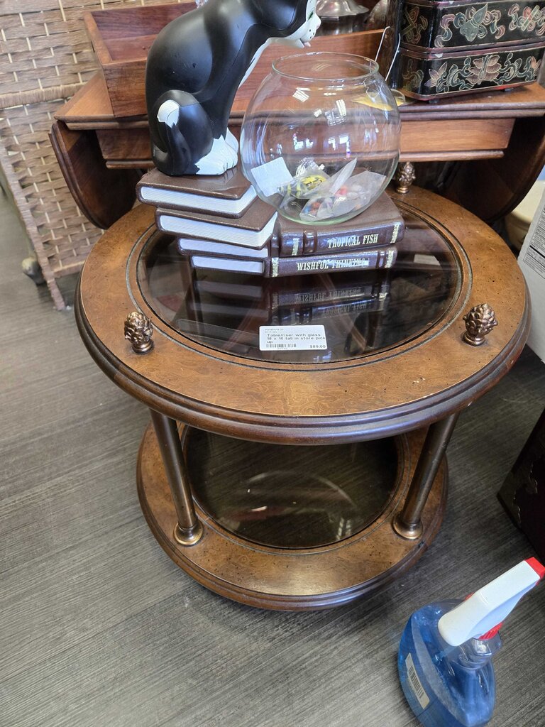 Table/riser with glass 18 x 16 tall in store pick up