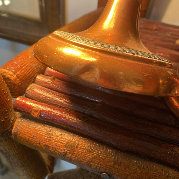 Pair of copper candle holders