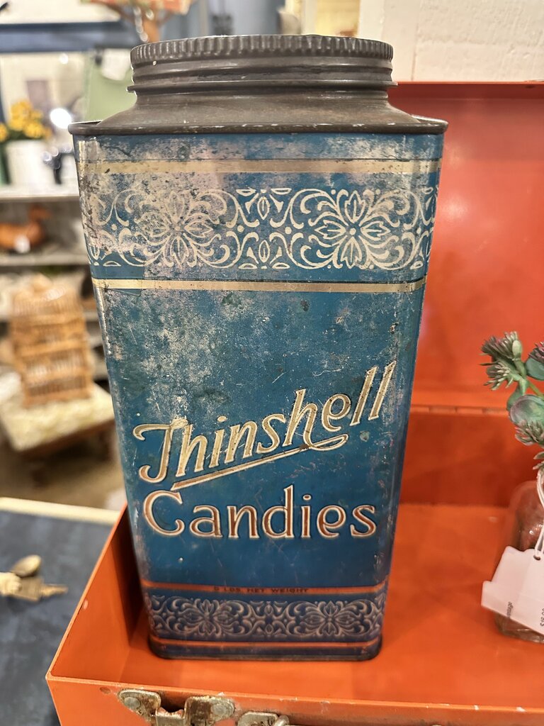 THINSHELL CANDIES VINTAGE TIN 11"x 5